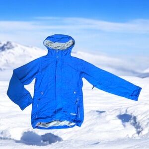 * Sims snowboarding medium jacket blue snowflake print zippers hidden pockets
